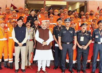 Home Minister Amit Shah at a conference organised by the NDRF – File photo