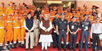 Home Minister Amit Shah at a conference organised by the NDRF – File photo