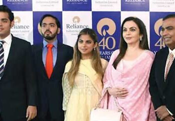 Ambanis at the Reliance AGM in Mumbai