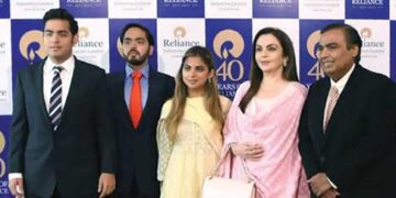 Ambanis at the Reliance AGM in Mumbai