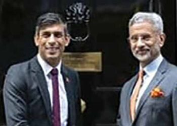 British Prime Minister Rishi Sunak with External Affairs Minister S Jaishankar