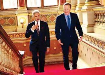 External Affairs Minister S Jaishankar with former UK PM and newly-appointed Foreign Secretary David Cameron