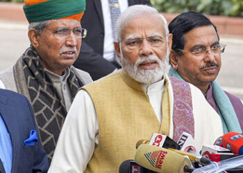 PM Modi addresses media