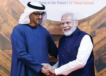 PM Modi welcomes UAE President Mohamed bin Zayed Al Nahyan at the summit