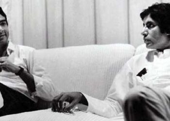 A file picture of Bollywood great Amitabh Bachchan with his brother Ajitabh