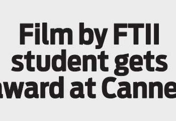 FTII student gets award at Cannes